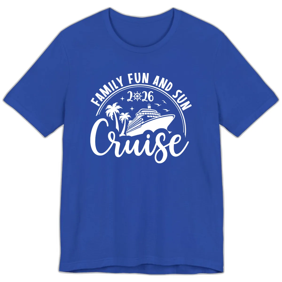 Family Fun and Sun Cruise 2026 Premium T-Shirt in True Royal