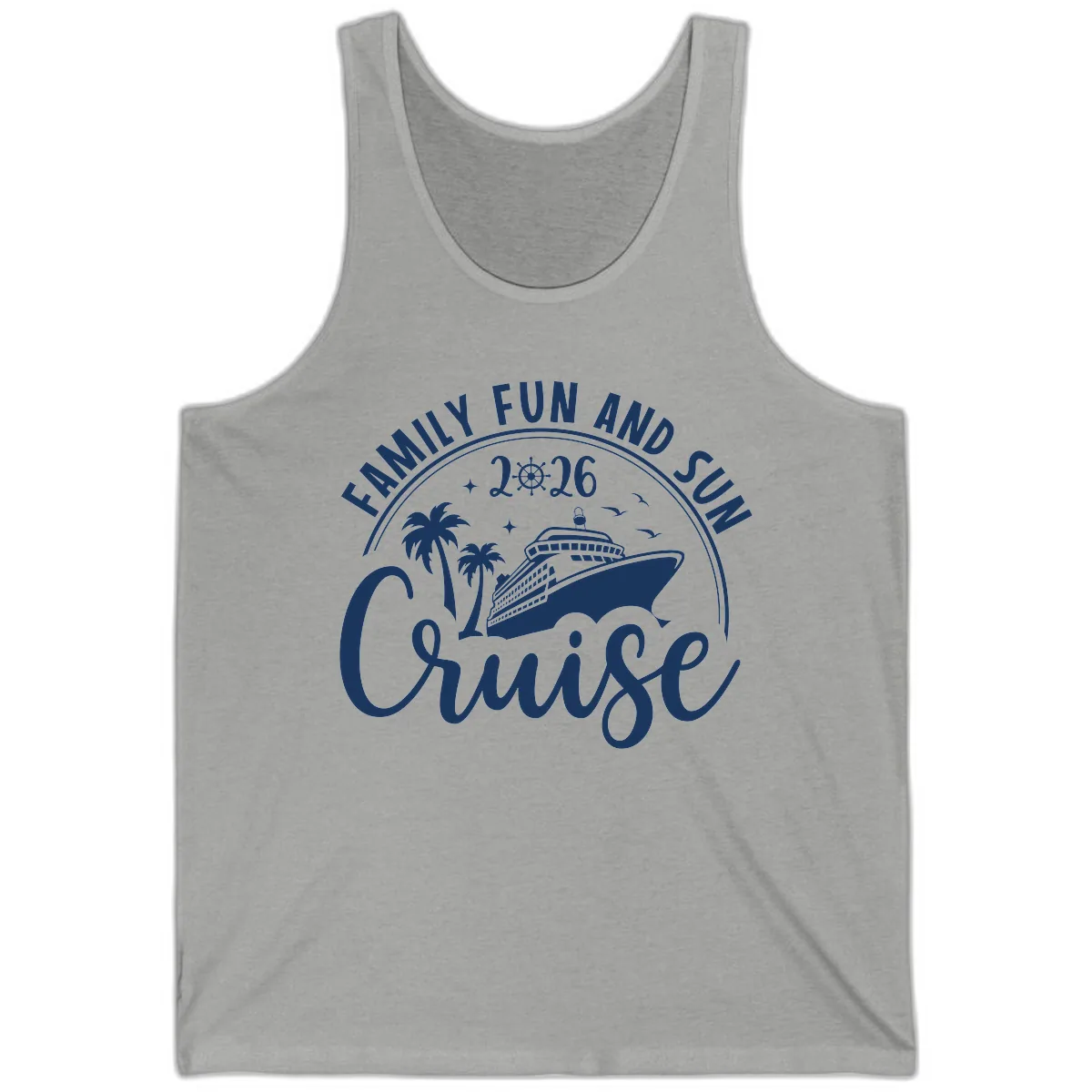 Family Fun and Sun Cruise 2026 Tank in Athletic Heather