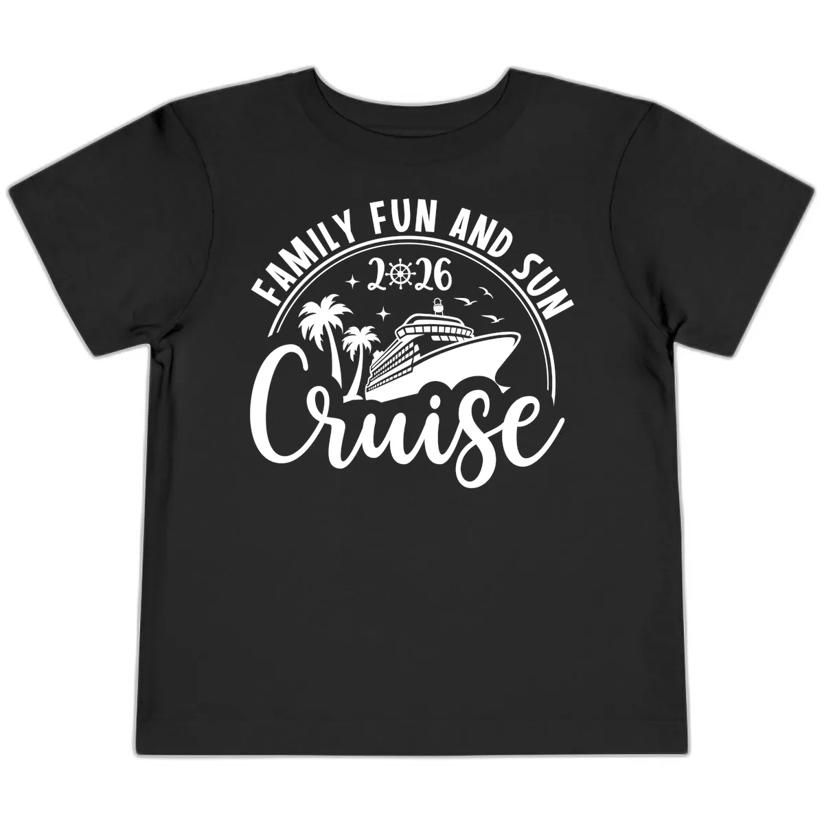 Family Fun and Sun Cruise 2026 Toddler T-Shirt in Black