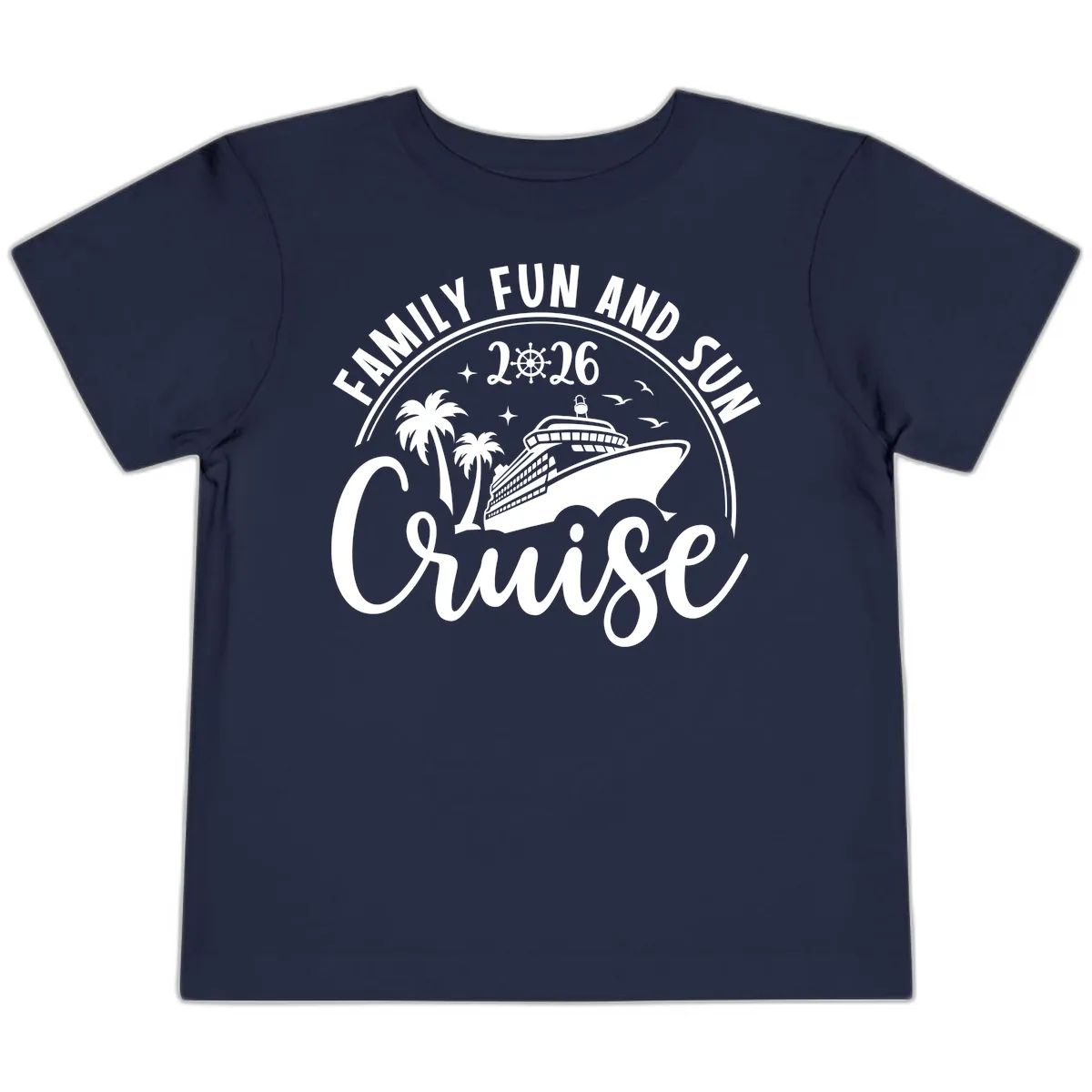 Family Fun and Sun Cruise 2026 Toddler T-Shirt in Navy