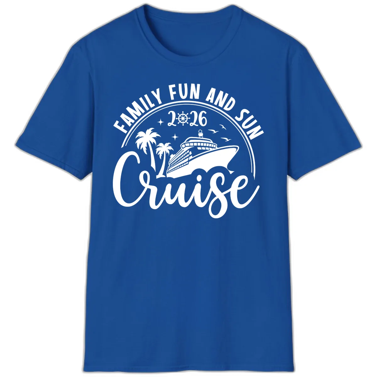 Family Fun and Sun Cruise 2026 T-Shirt in Royal