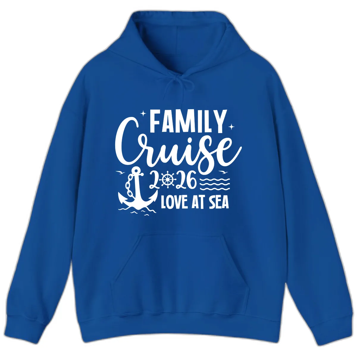 Family Cruise 2026 Love At Sea Vacation Apparel Hoodie in Royal