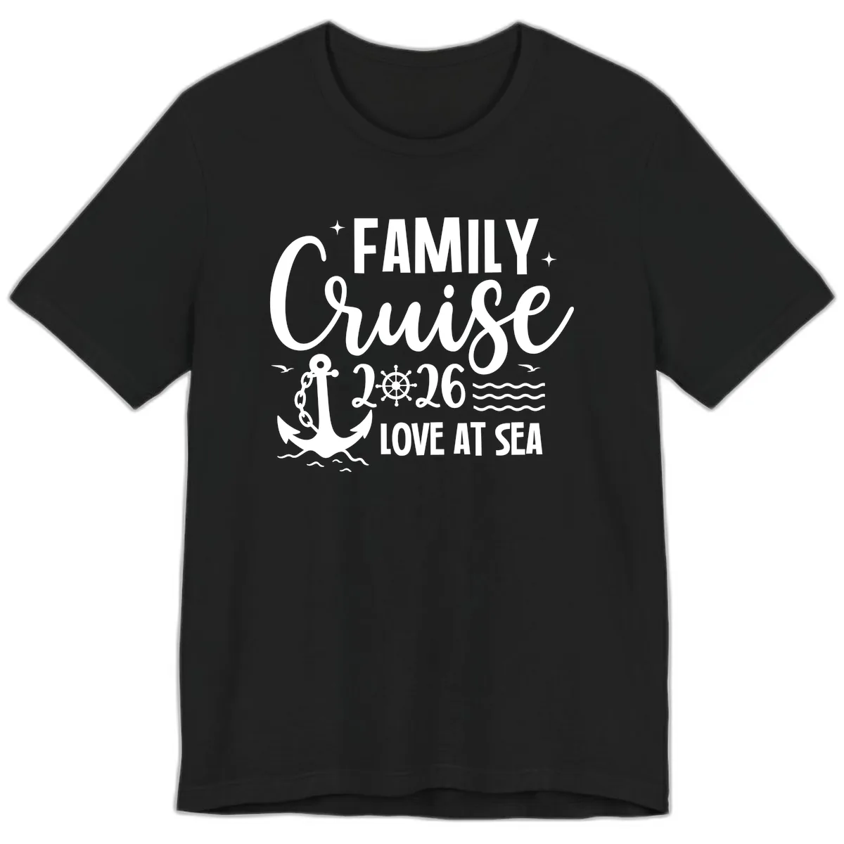 Family Cruise 2026 Love At Sea Vacation Apparel Premium T-Shirt in Black