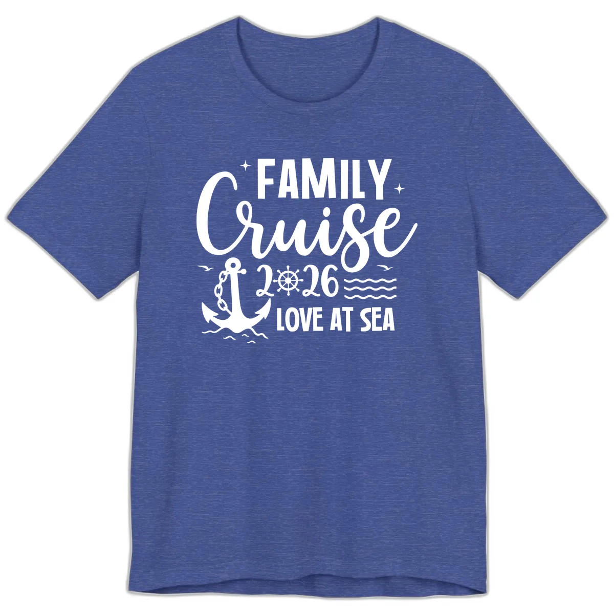 Family Cruise 2026 Love At Sea Vacation Apparel Premium T-Shirt in Heather True Royal