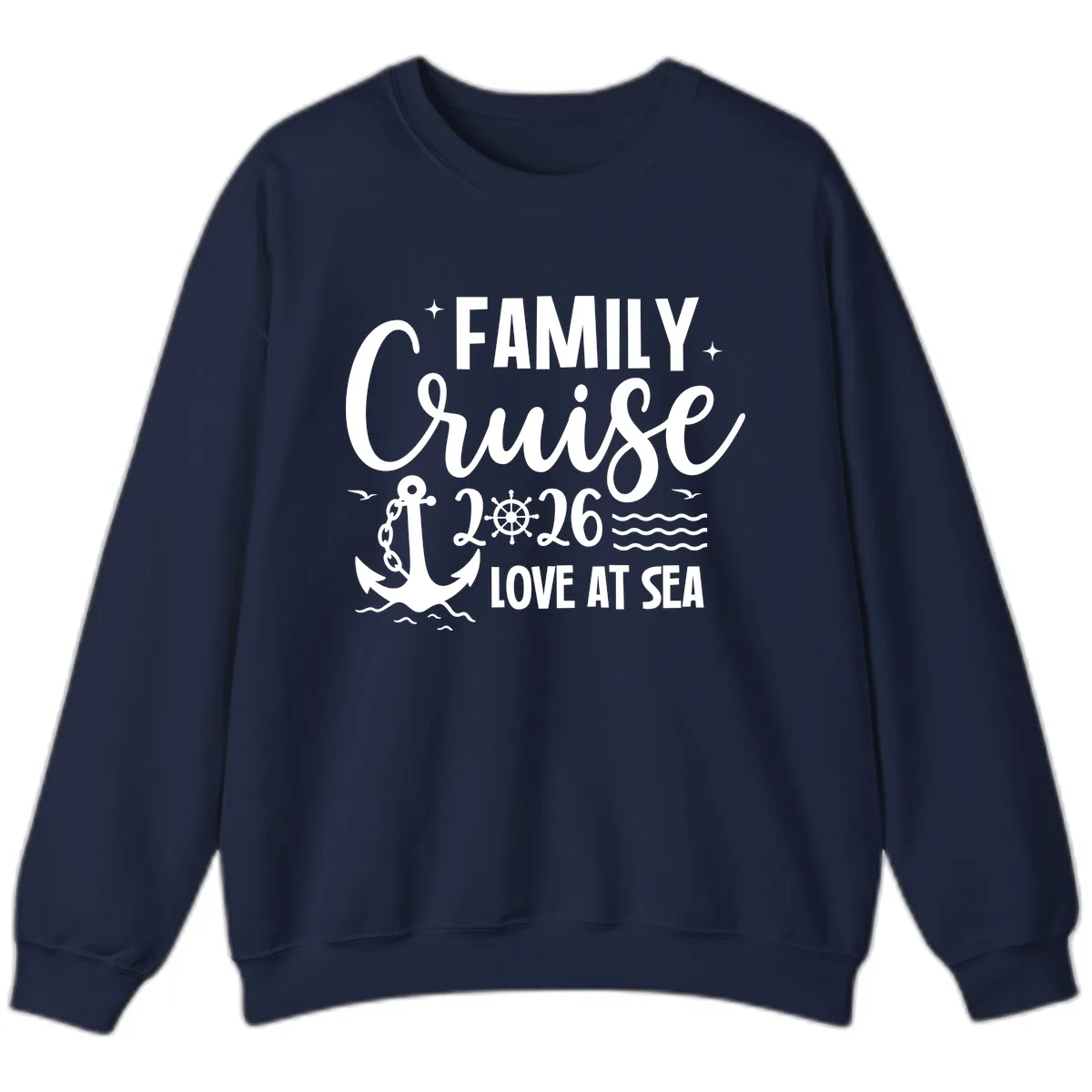 Family Cruise 2026 Love At Sea Vacation Apparel Sweatshirt in Navy