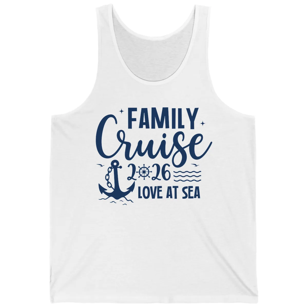 Family Cruise 2026 Love At Sea Vacation Apparel Tank in White