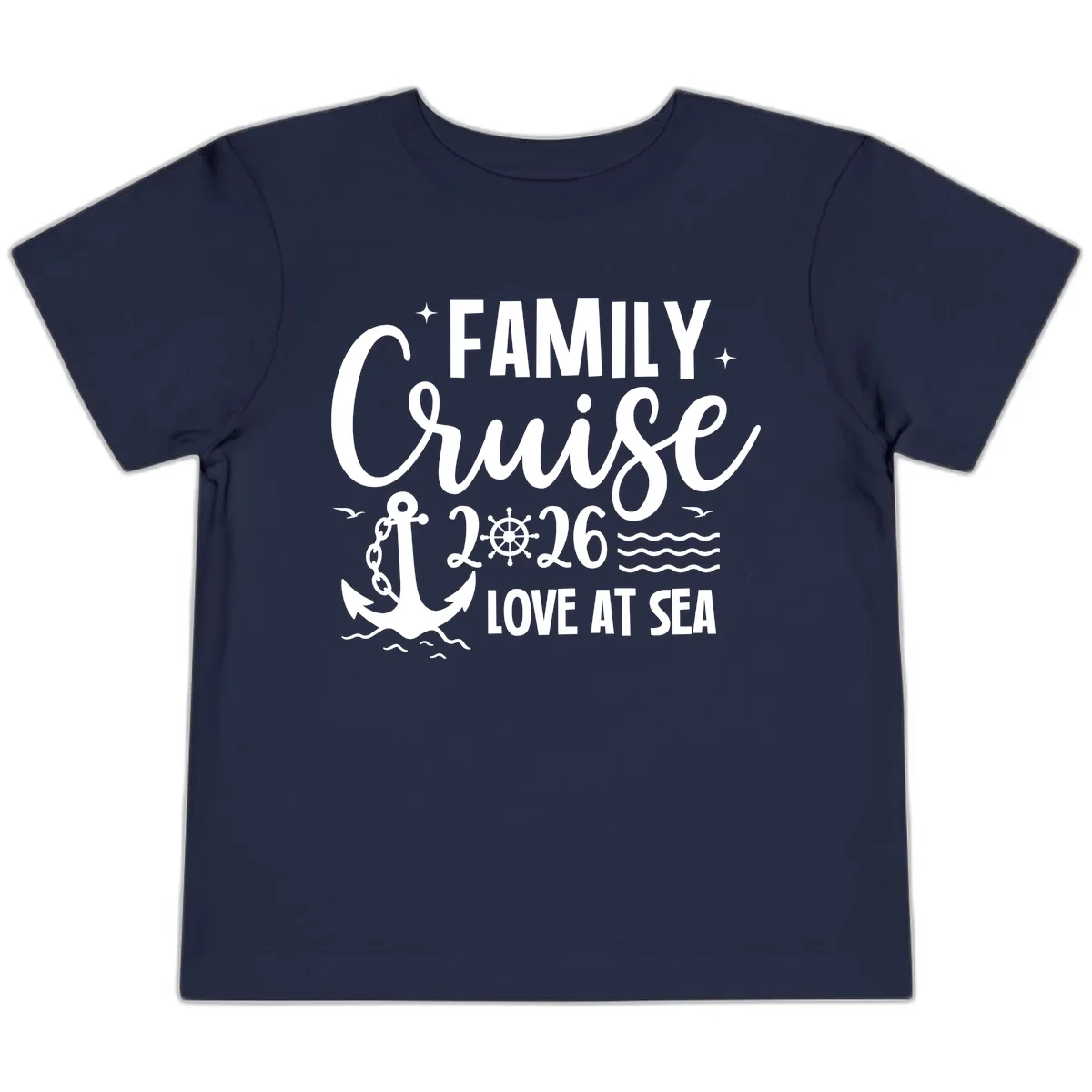 Family Cruise 2026 Love At Sea Vacation Apparel Toddler T-Shirt in Navy