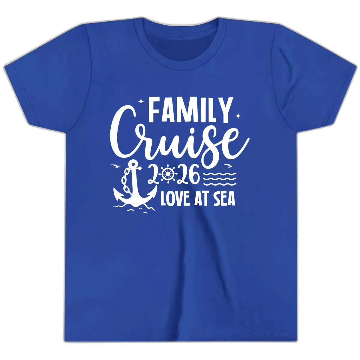 Family Cruise 2026 Love At Sea Vacation Apparel Youth T-Shirt in True Royal