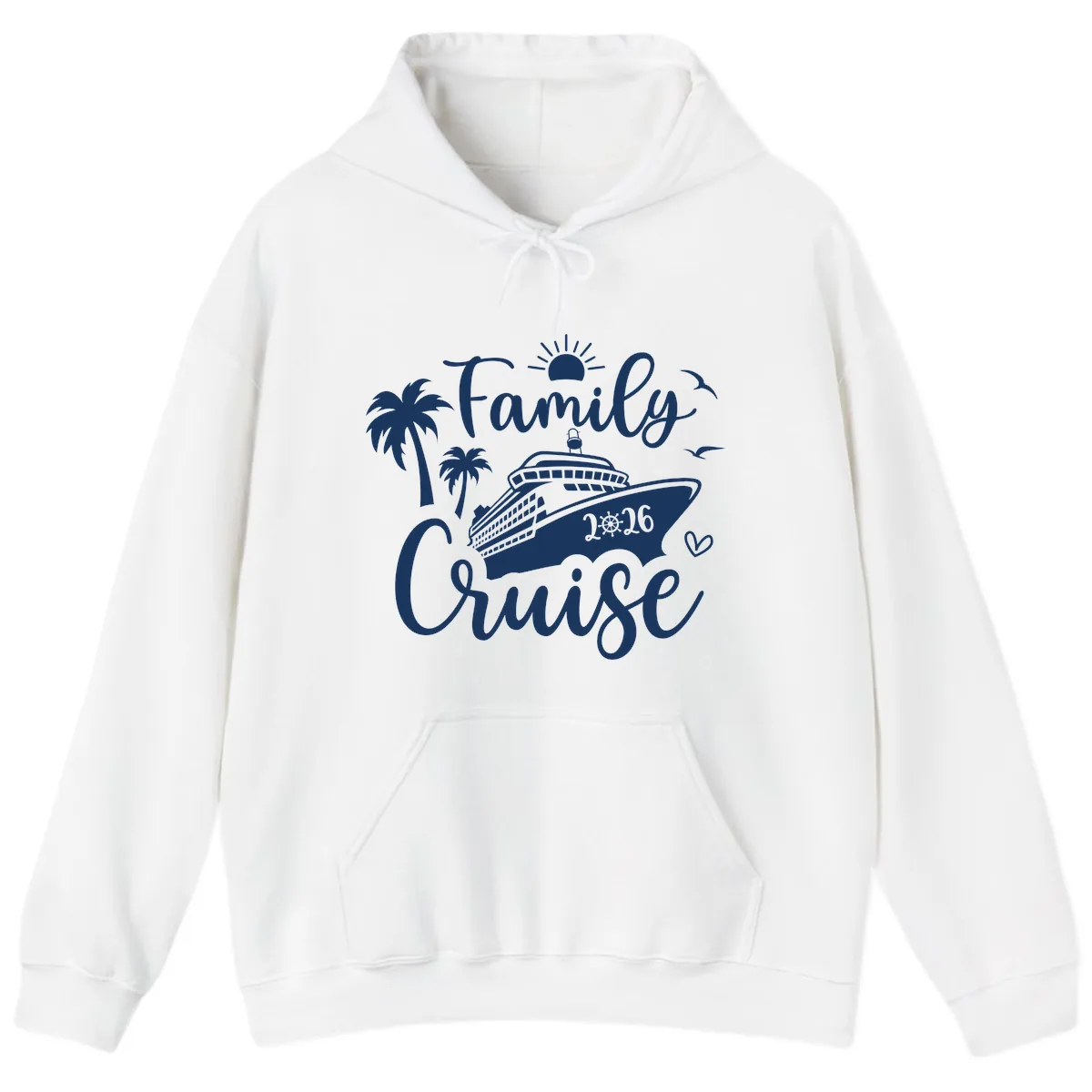 Family Cruise 2026 Vacation Apparel Hoodie in White