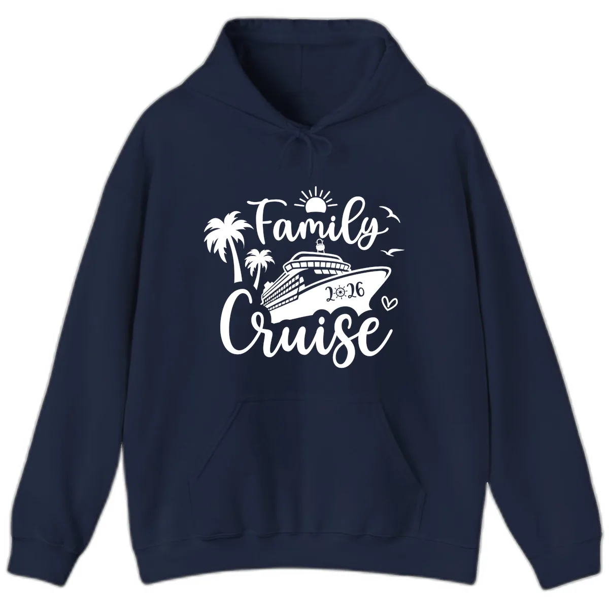 Family Cruise 2026 Vacation Apparel Hoodie in Navy