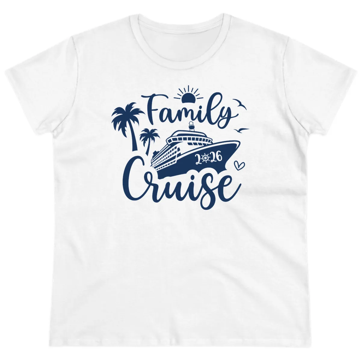 Family Cruise 2026 Vacation Apparel Ladies Tee in White