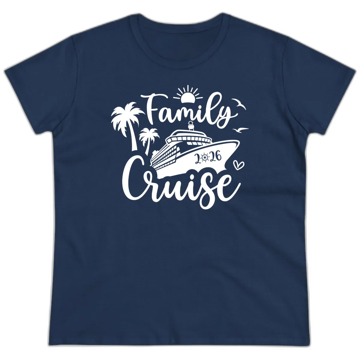 Family Cruise 2026 Vacation Apparel Ladies Tee in Navy