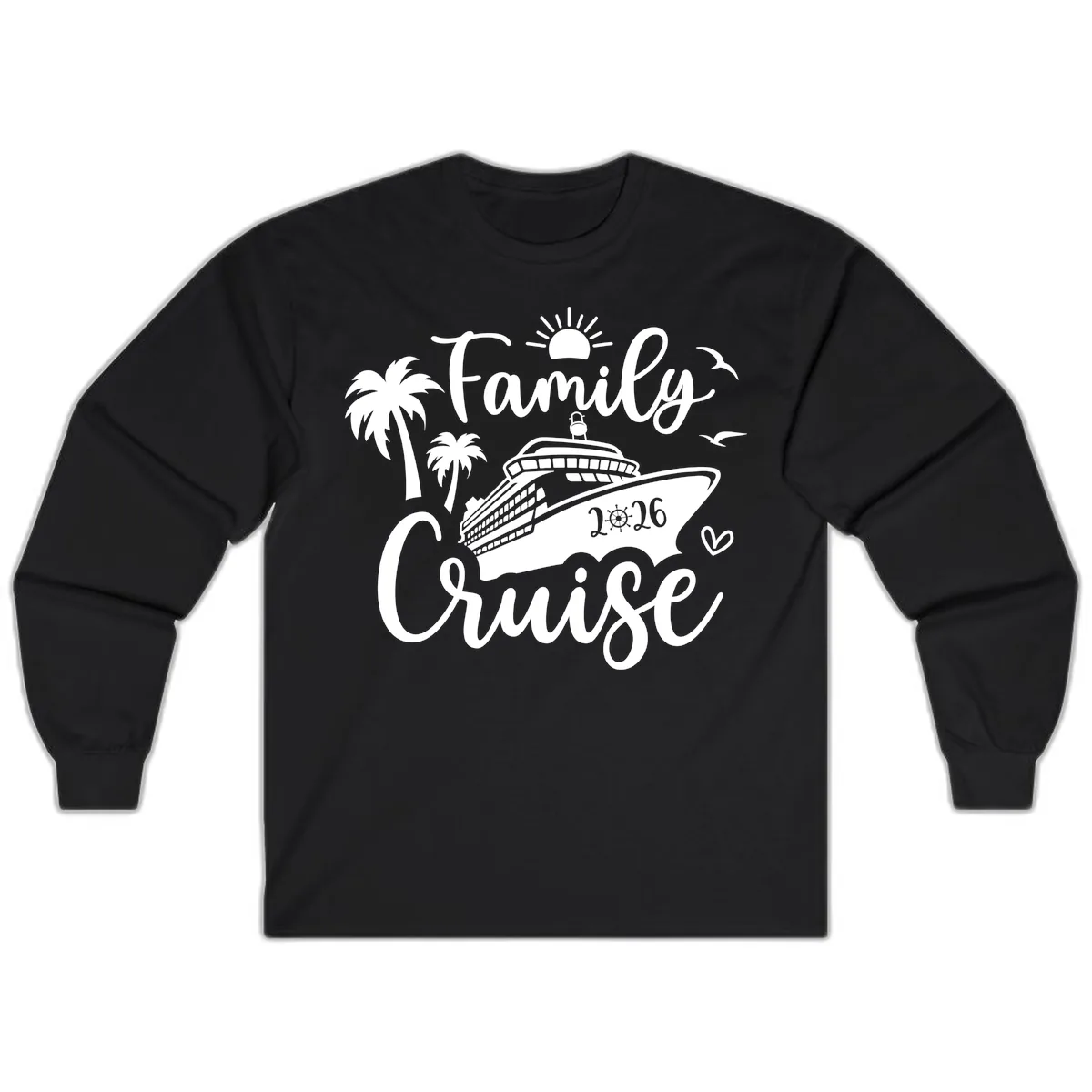 Family Cruise 2026 Vacation Apparel Long Sleeve in Black