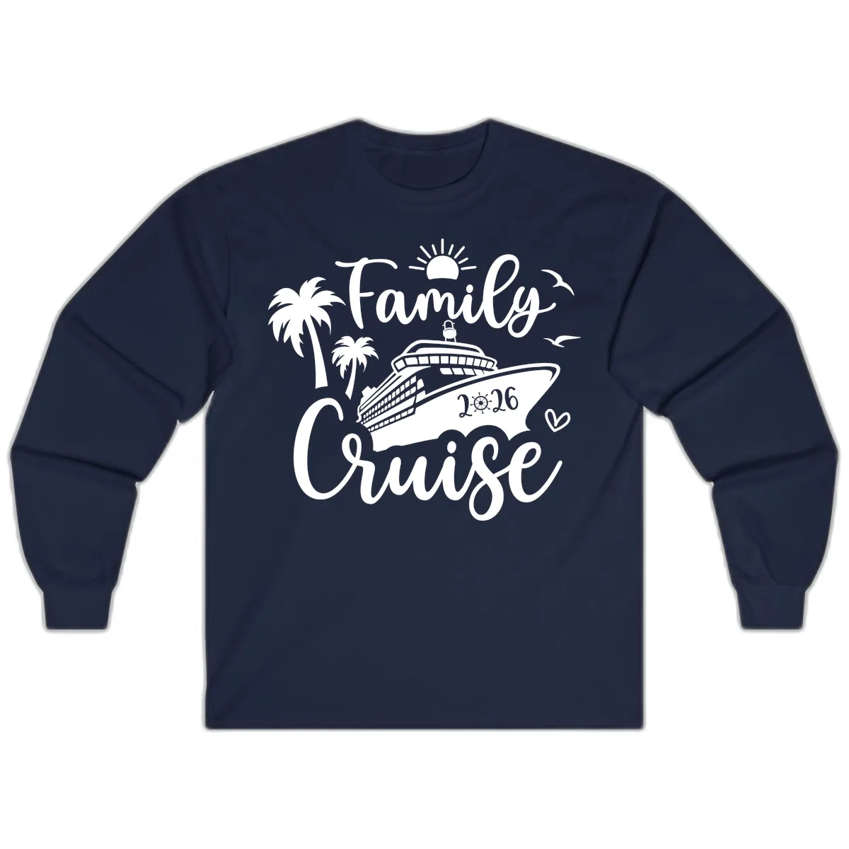 Family Cruise 2026 Vacation Apparel Long Sleeve in Navy