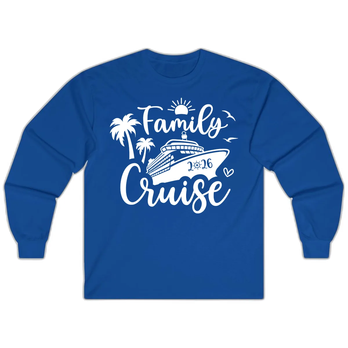 Family Cruise 2026 Vacation Apparel Long Sleeve in Royal
