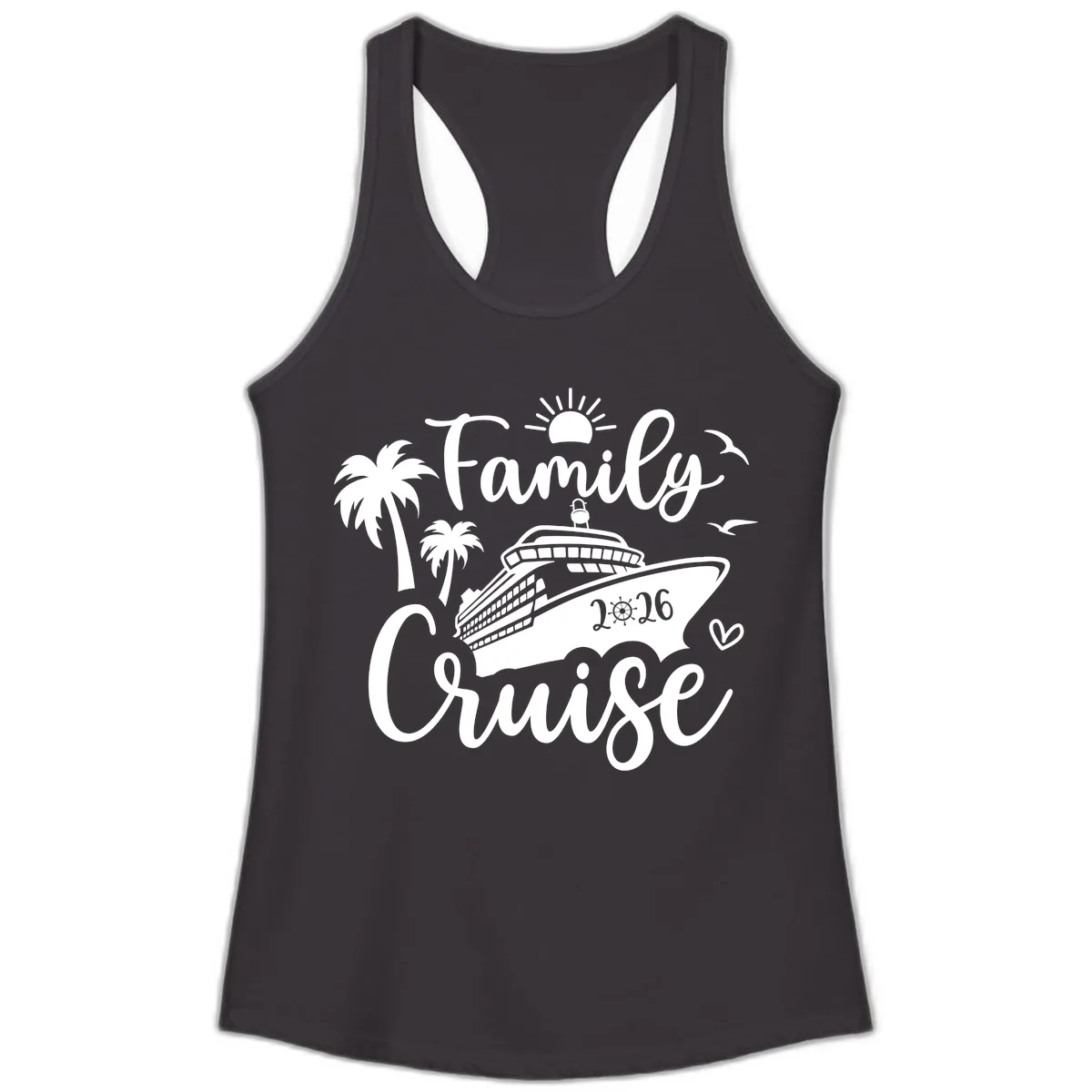 Family Cruise 2026 Vacation Apparel Ladies Tank in Black