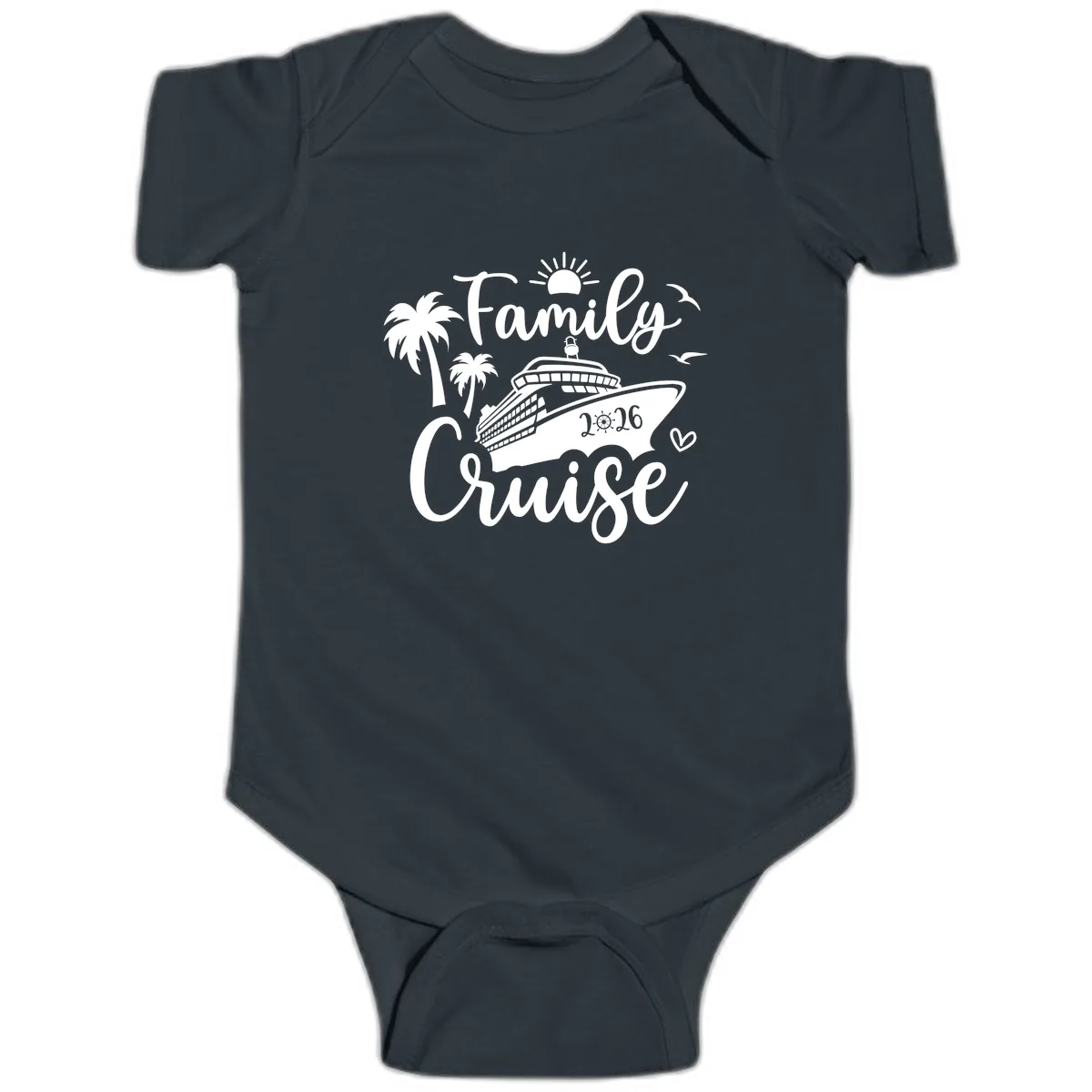 Family Cruise 2026 Vacation Apparel Baby Onesie in Black