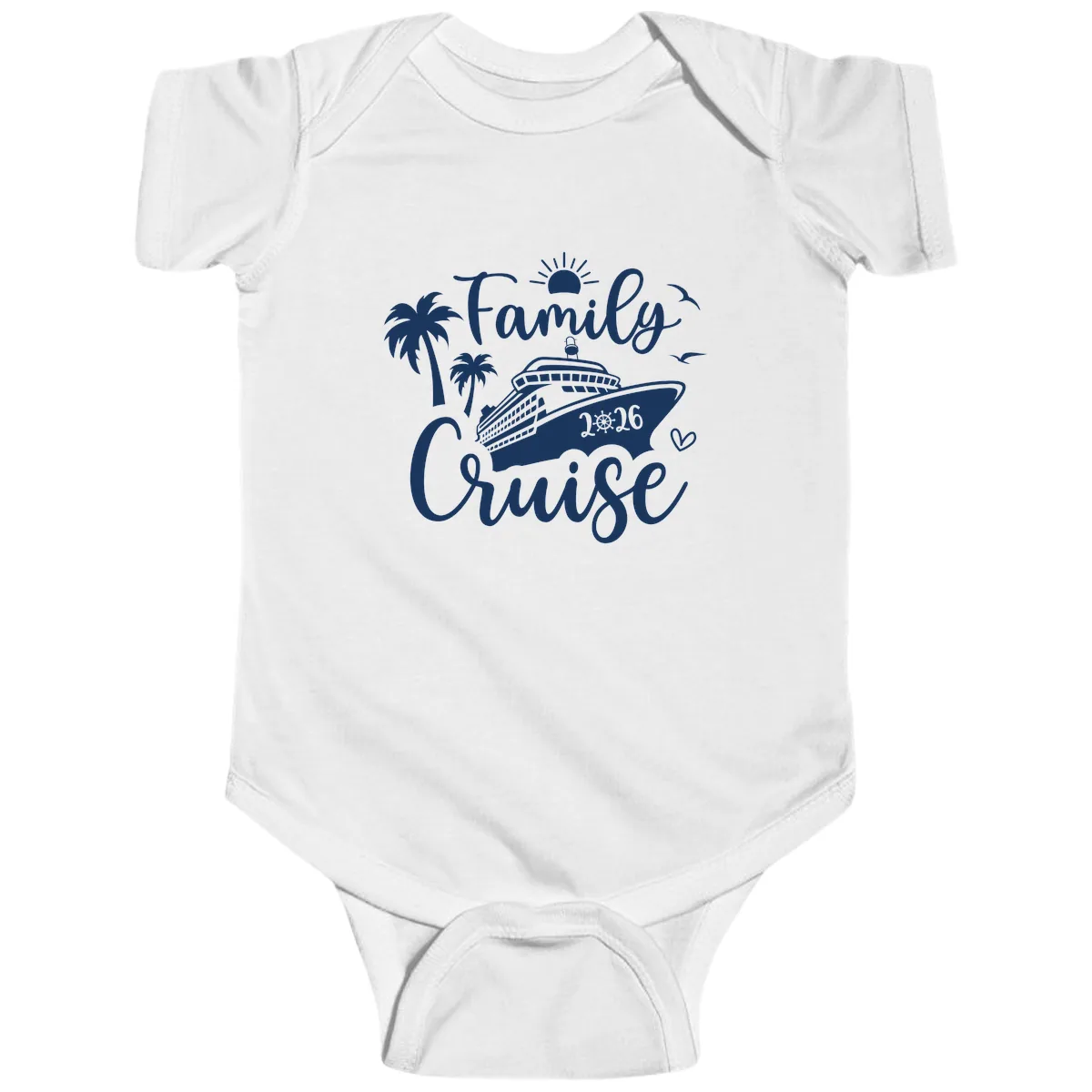 Family Cruise 2026 Vacation Apparel Baby Onesie in White