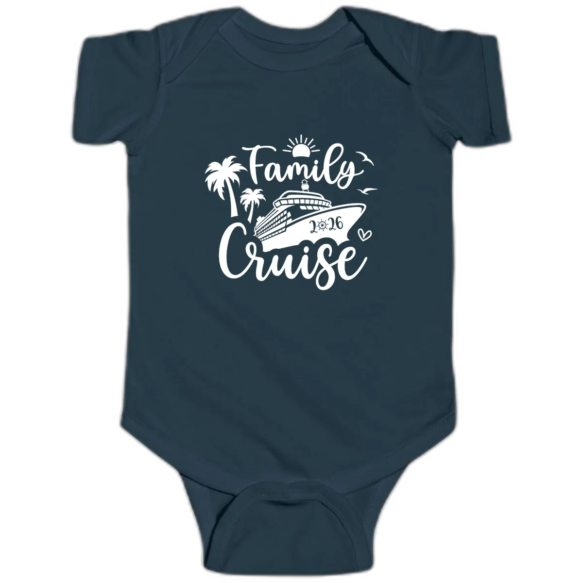 Family Cruise 2026 Vacation Apparel Baby Onesie in Navy