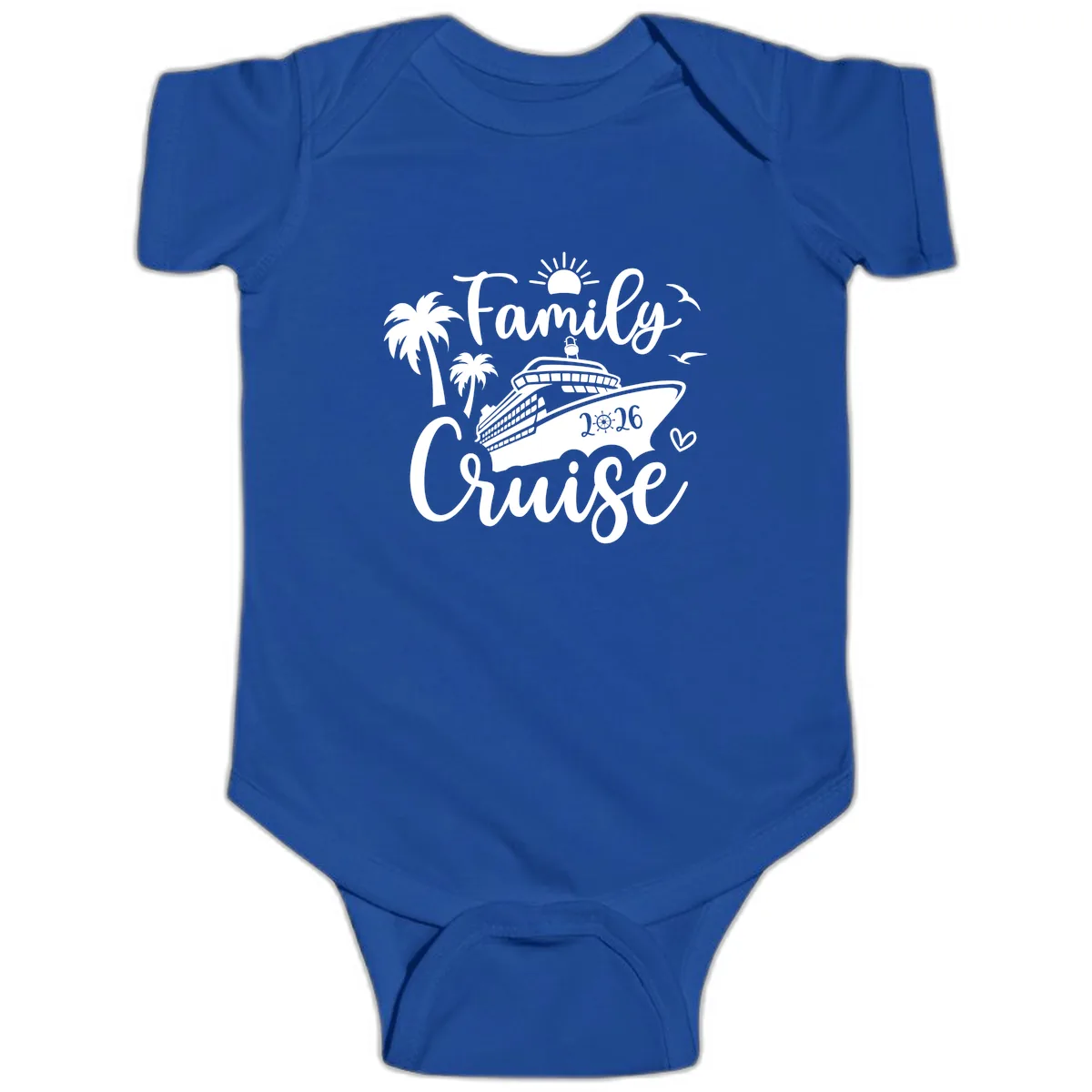 Family Cruise 2026 Vacation Apparel Baby Onesie in Royal