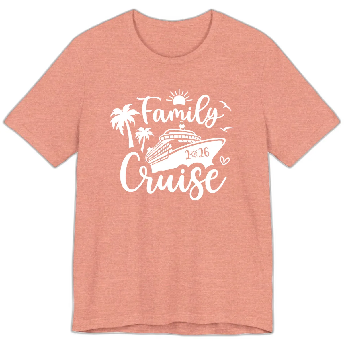 Family Cruise 2026 Vacation Apparel Premium T-Shirt in Heather Sunset