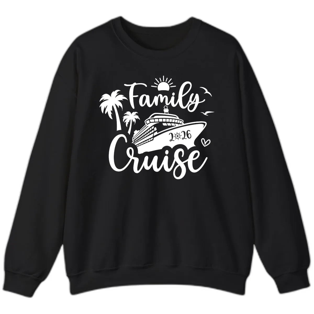 Family Cruise 2026 Vacation Apparel Sweatshirt in Black