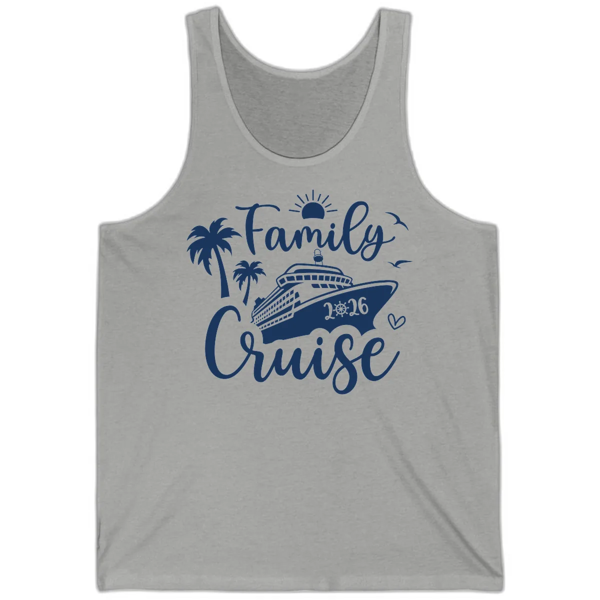 Family Cruise 2026 Vacation Apparel Tank in Athletic Heather