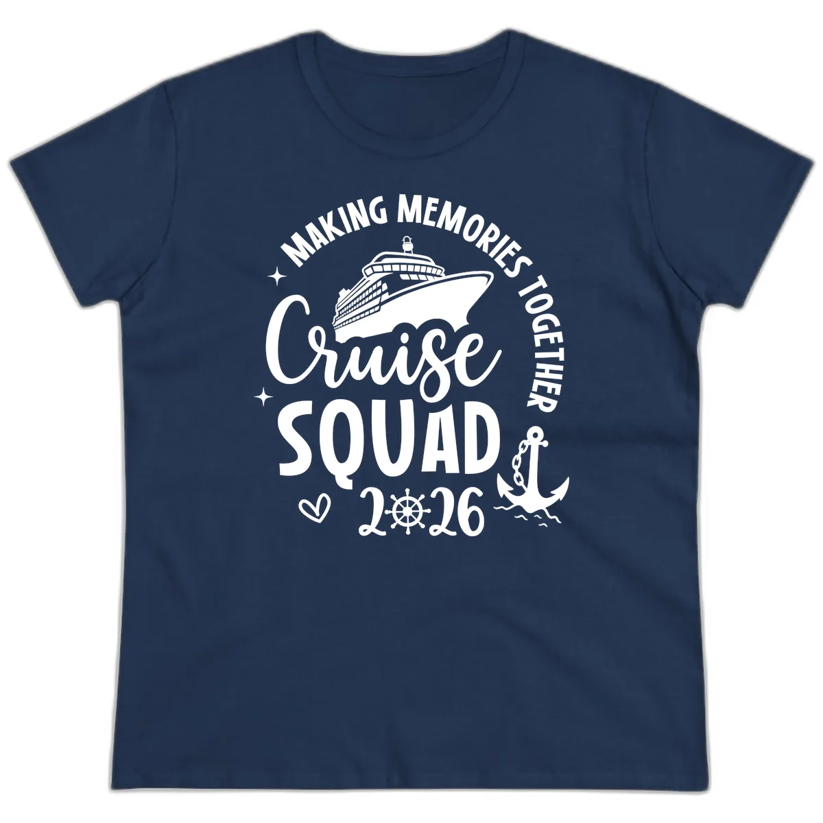 Making Memories Together Cruise Squad 2026 Ladies Tee in Navy