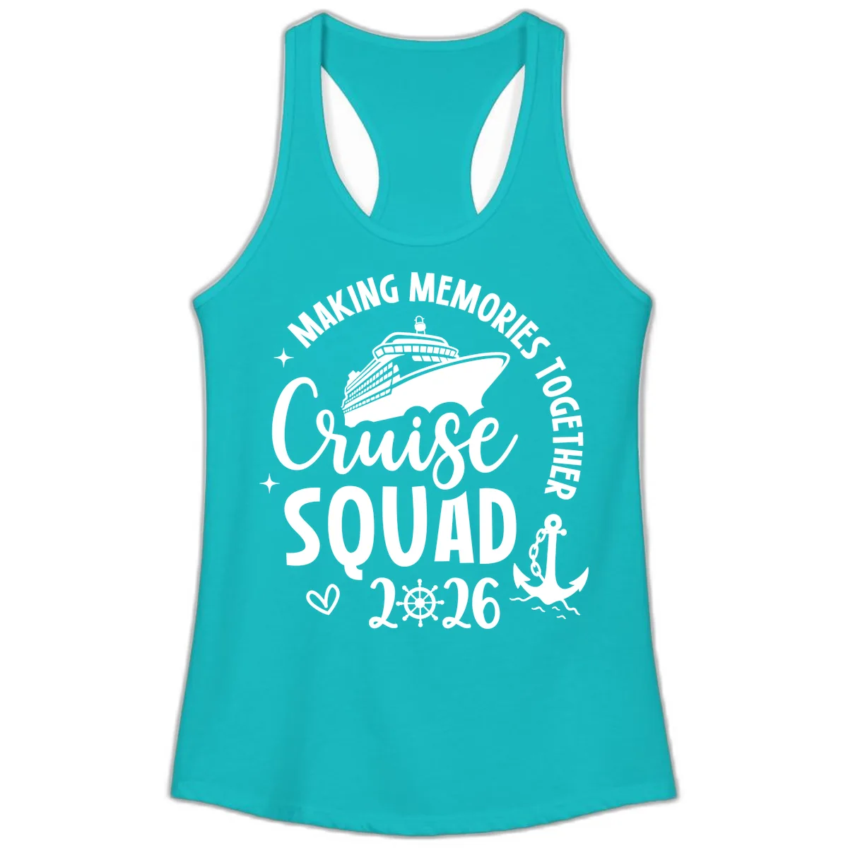 Making Memories Together Cruise Squad 2026 Ladies Tank in Tahiti Blue