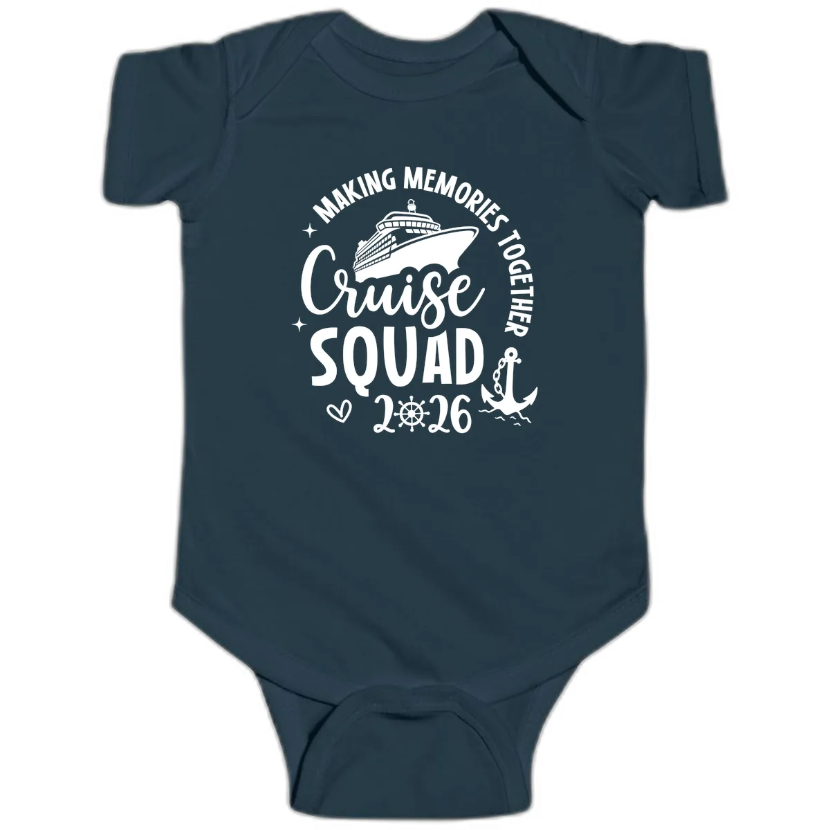 Making Memories Together Cruise Squad 2026 Baby Onesie in Navy