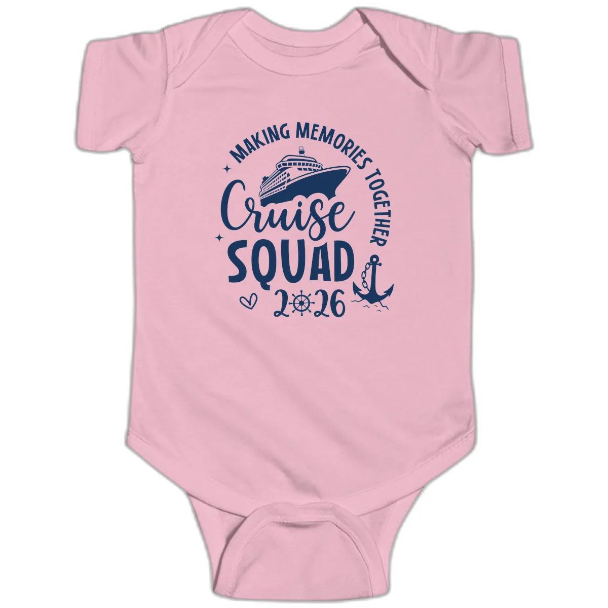 Making Memories Together Cruise Squad 2026 Baby Onesie in Pink