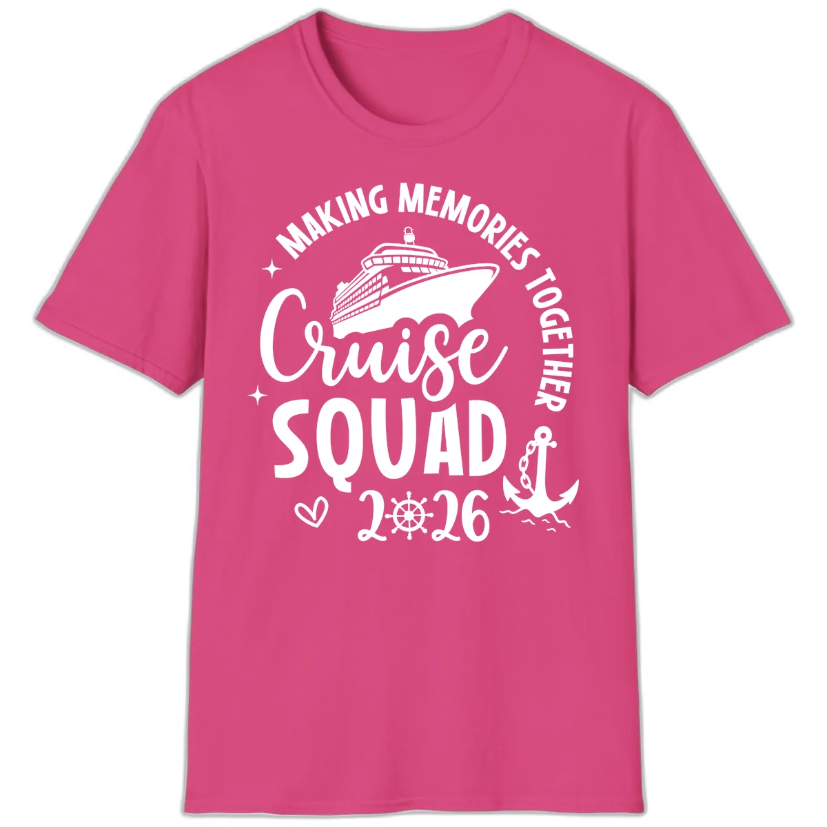 Making Memories Together Cruise Squad 2026 T-Shirt in Heliconia