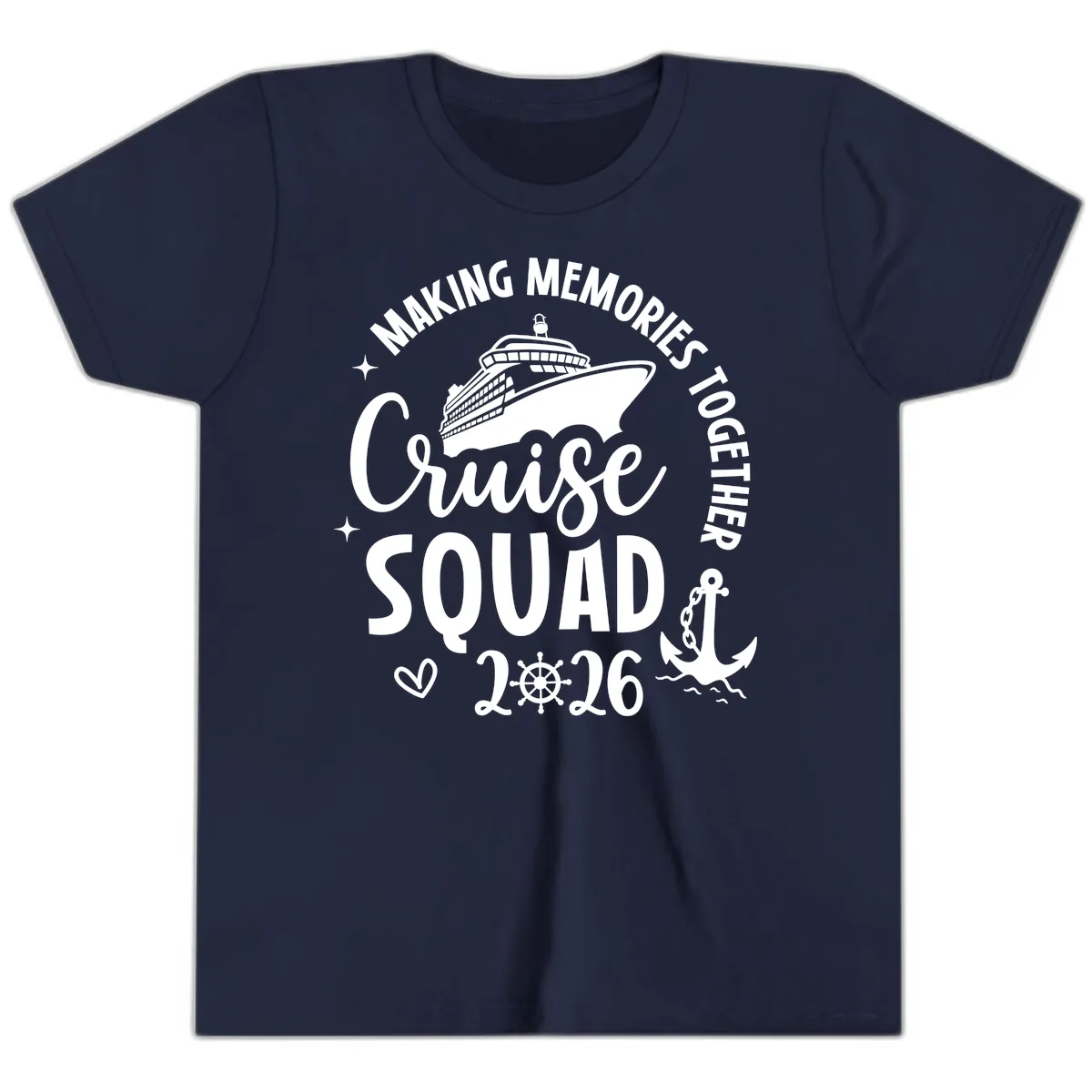 Making Memories Together Cruise Squad 2026 Youth T-Shirt in Navy