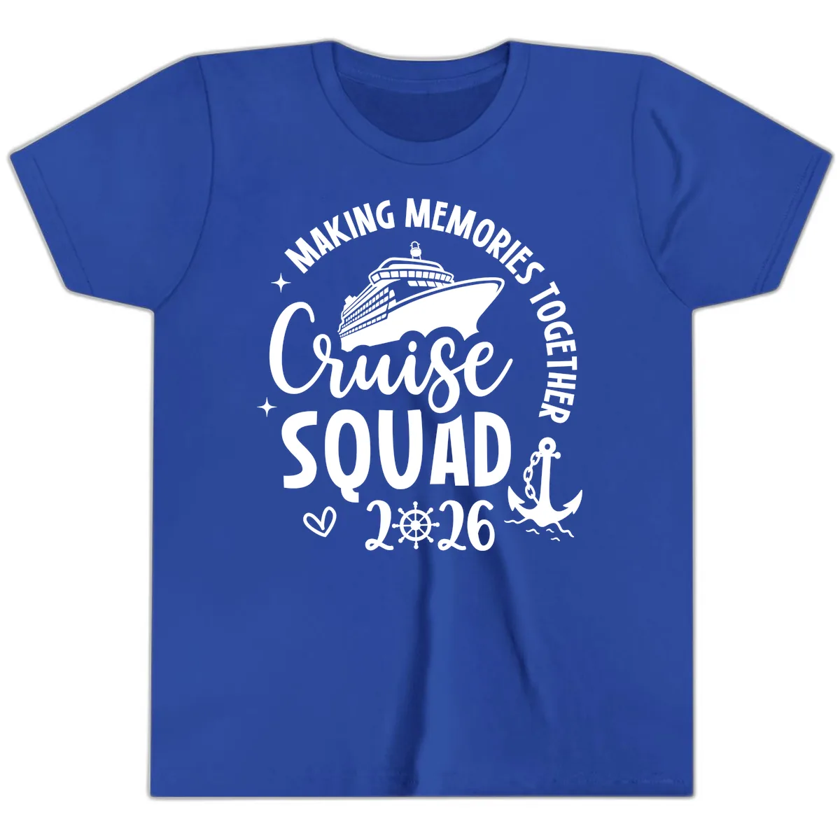 Making Memories Together Cruise Squad 2026 Youth T-Shirt in True Royal