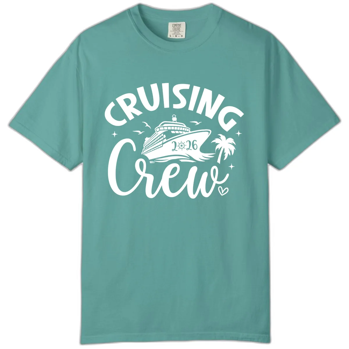Cruising Crew 2026 Family Cruise Vacation Comfort Color in Seafoam