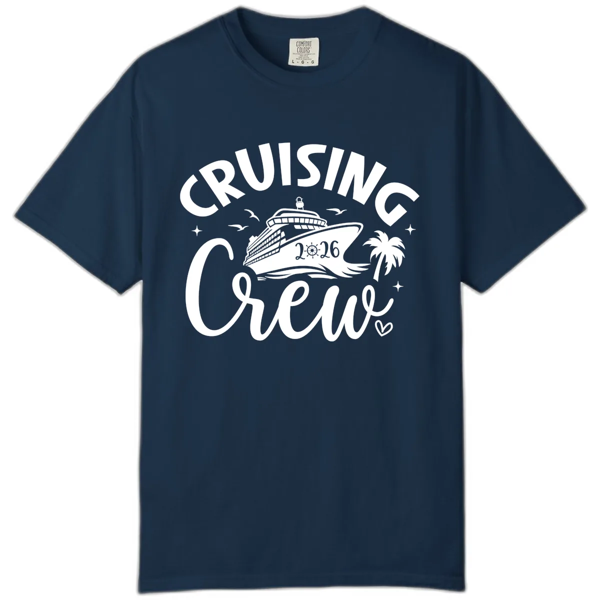 Cruising Crew 2026 Family Cruise Vacation Comfort Color in True Navy