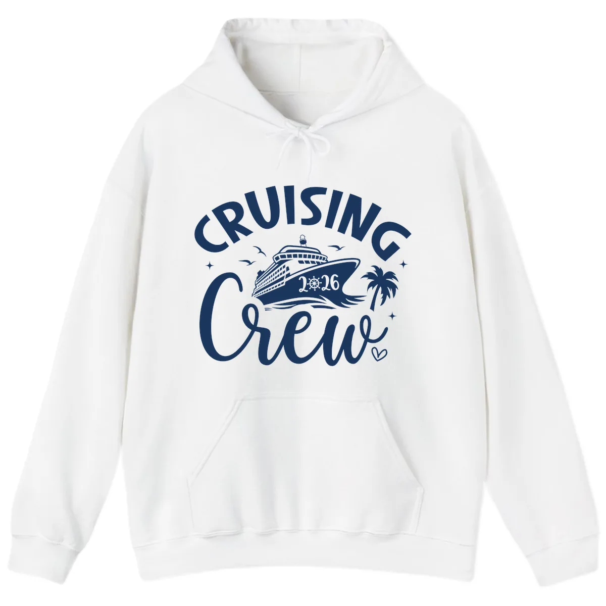 Cruising Crew 2026 Family Cruise Vacation Hoodie in White