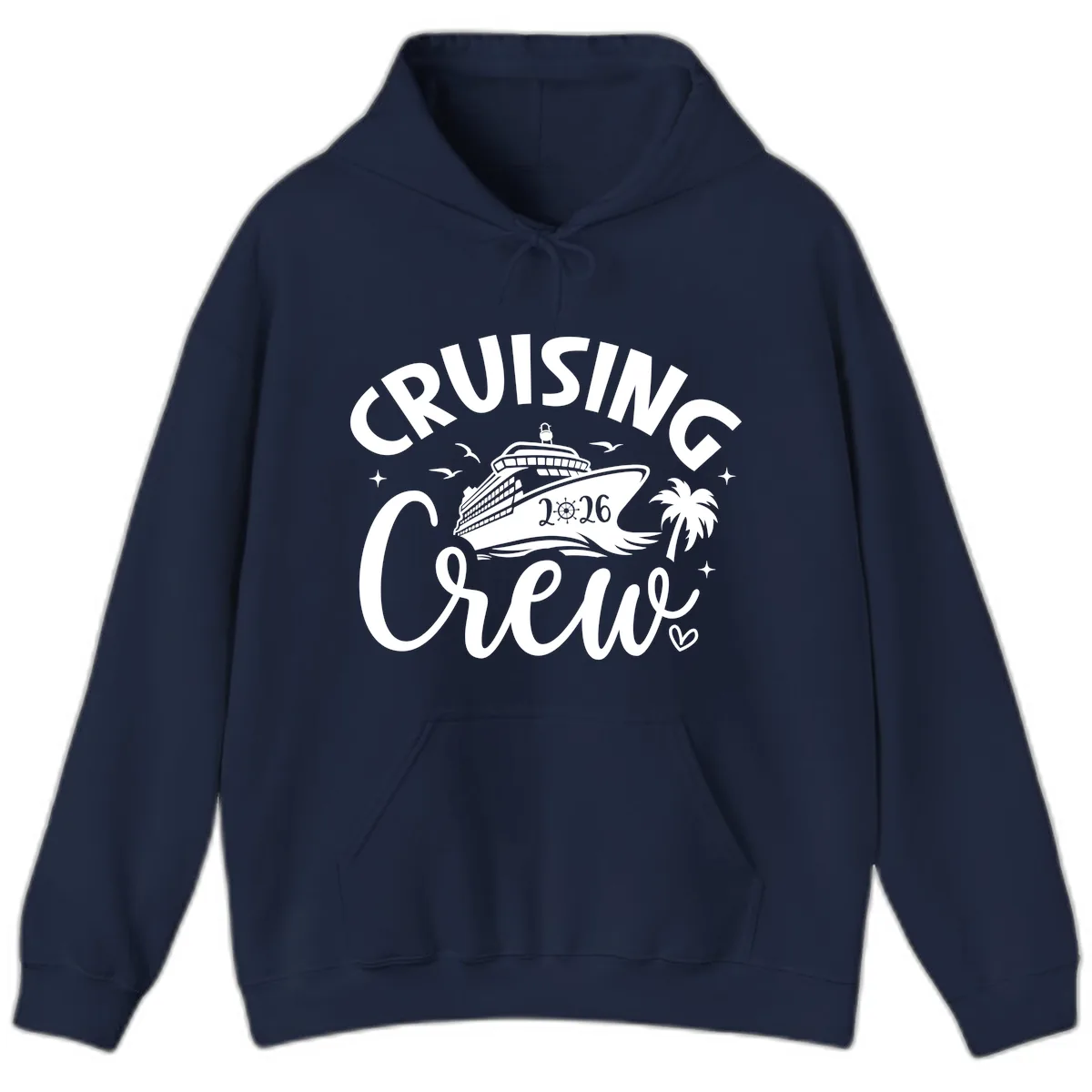 Cruising Crew 2026 Family Cruise Vacation Hoodie in Navy