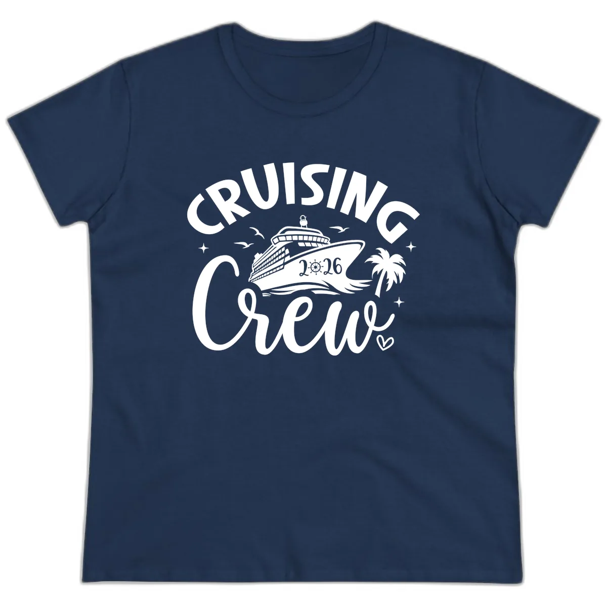 Cruising Crew 2026 Family Cruise Vacation Ladies Tee in Navy