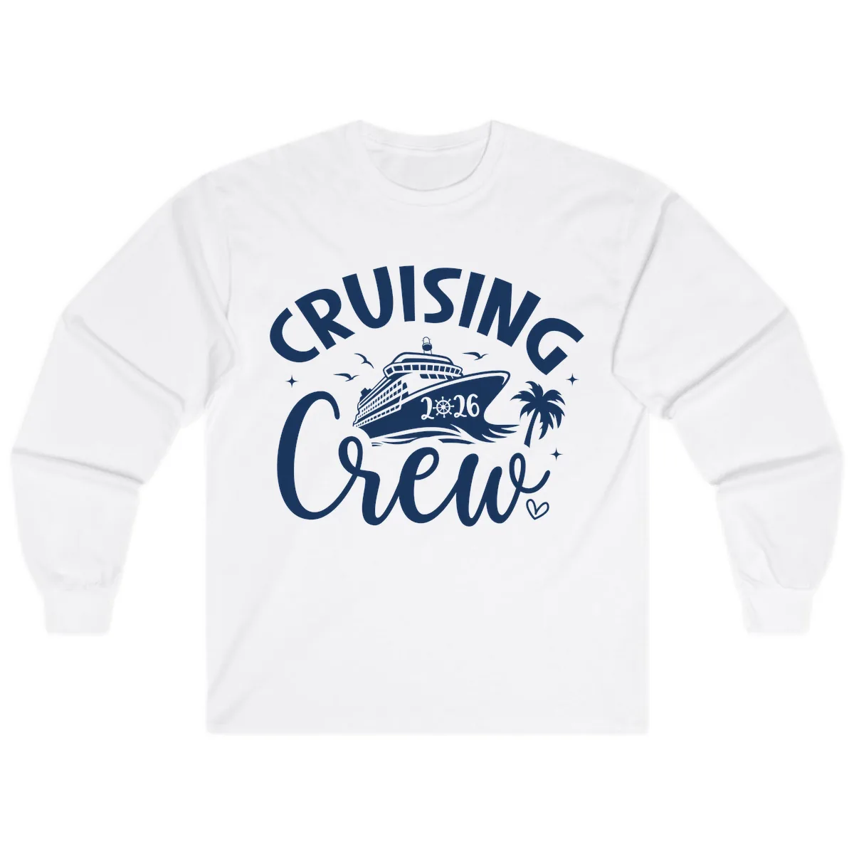 Cruising Crew 2026 Family Cruise Vacation Long Sleeve in White