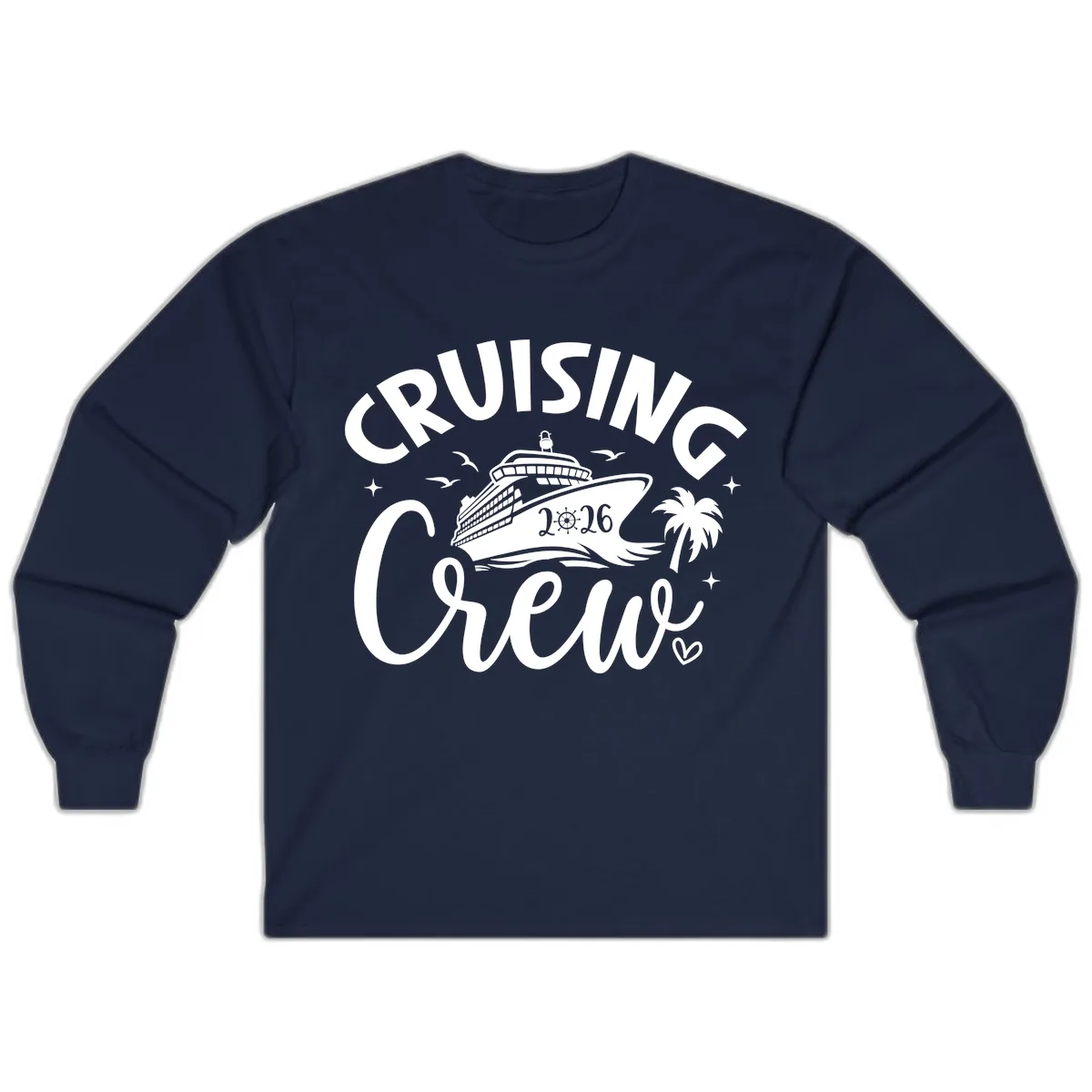 Cruising Crew 2026 Family Cruise Vacation Long Sleeve in Navy