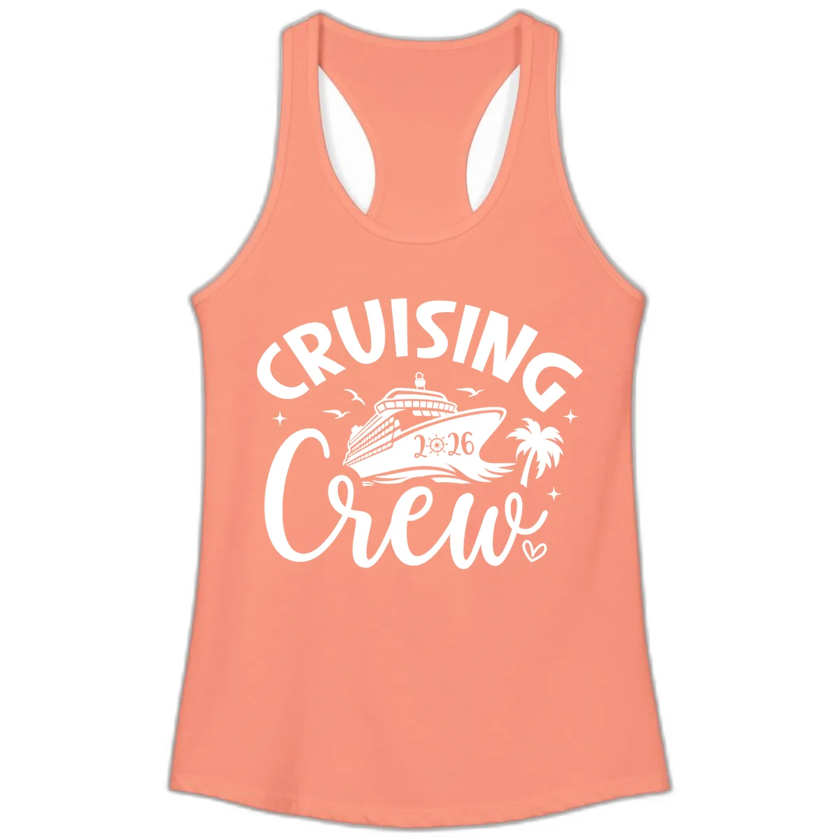 Cruising Crew 2026 Family Cruise Vacation Ladies Tank in Solid Light Orange