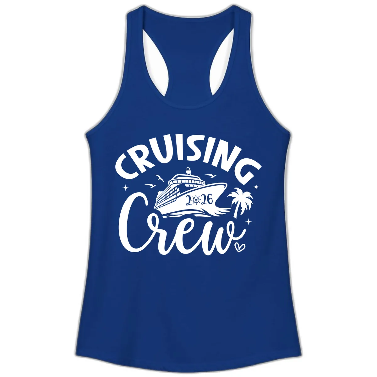 Cruising Crew 2026 Family Cruise Vacation Ladies Tank in Solid Royal