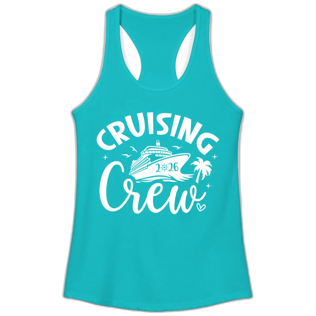 Cruising Crew 2026 Family Cruise Vacation Ladies Tank in Tahiti Blue