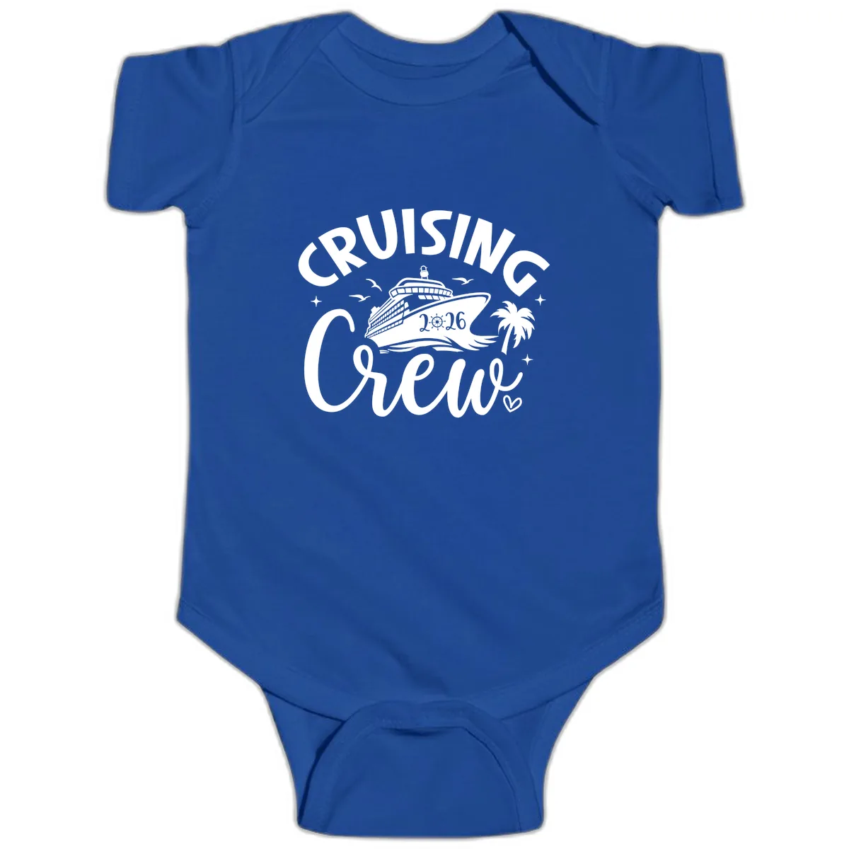 Cruising Crew 2026 Family Cruise Vacation Baby Onesie in Royal