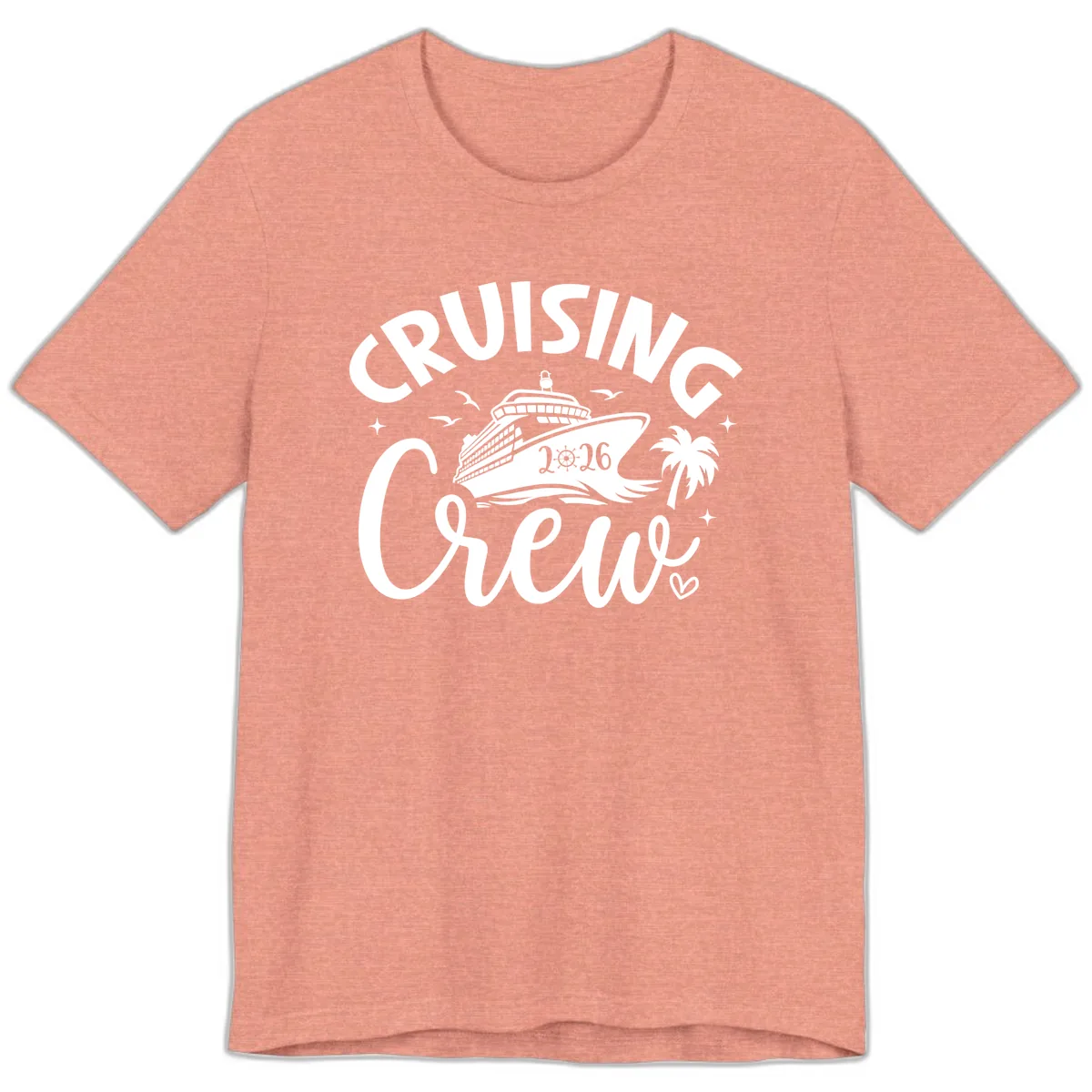 Cruising Crew 2026 Family Cruise Vacation Premium T-Shirt in Heather Sunset