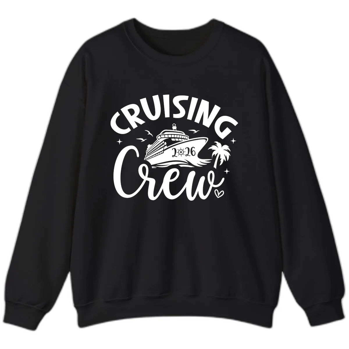 Cruising Crew 2026 Family Cruise Vacation Sweatshirt in Black