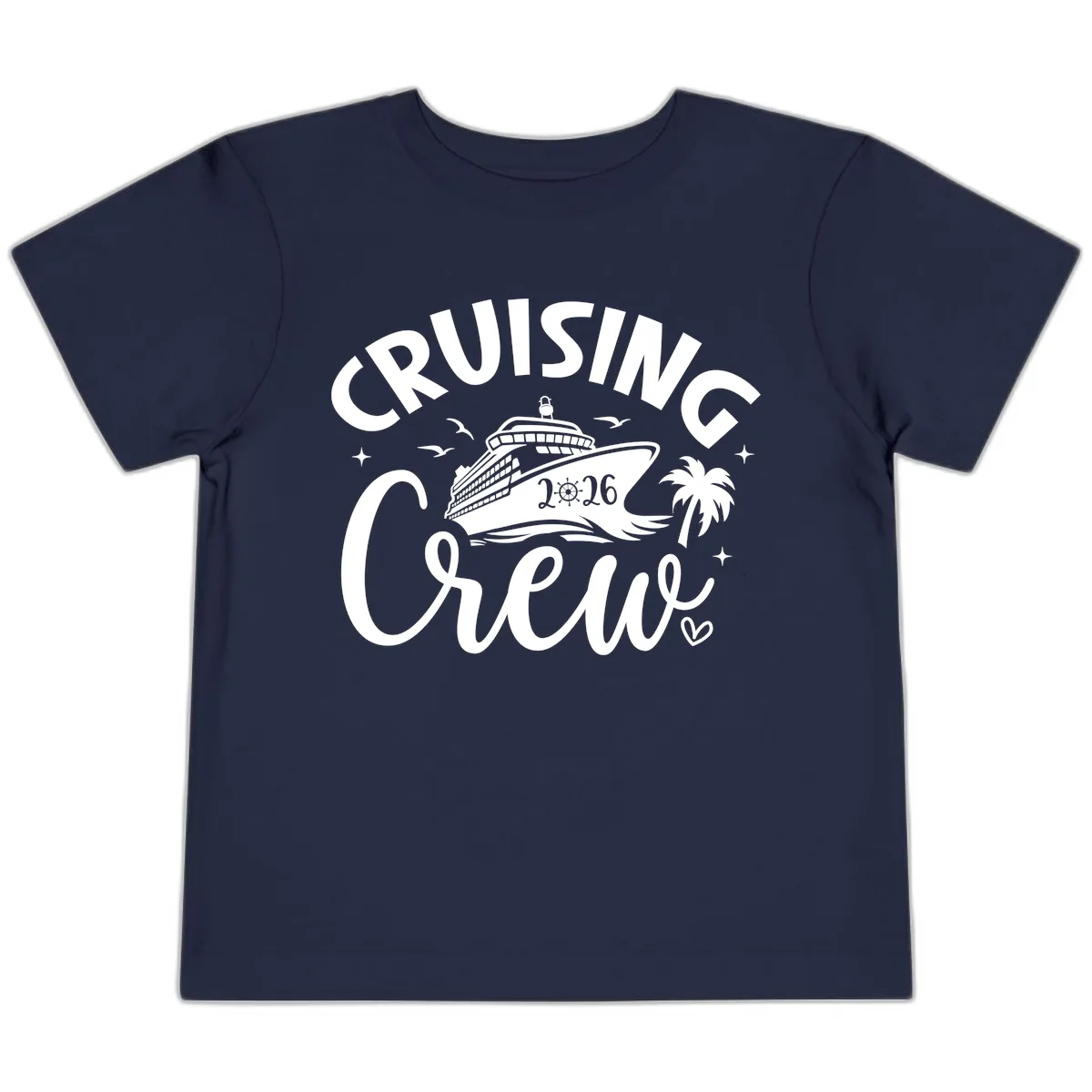Cruising Crew 2026 Family Cruise Vacation Toddler T-Shirt in Navy