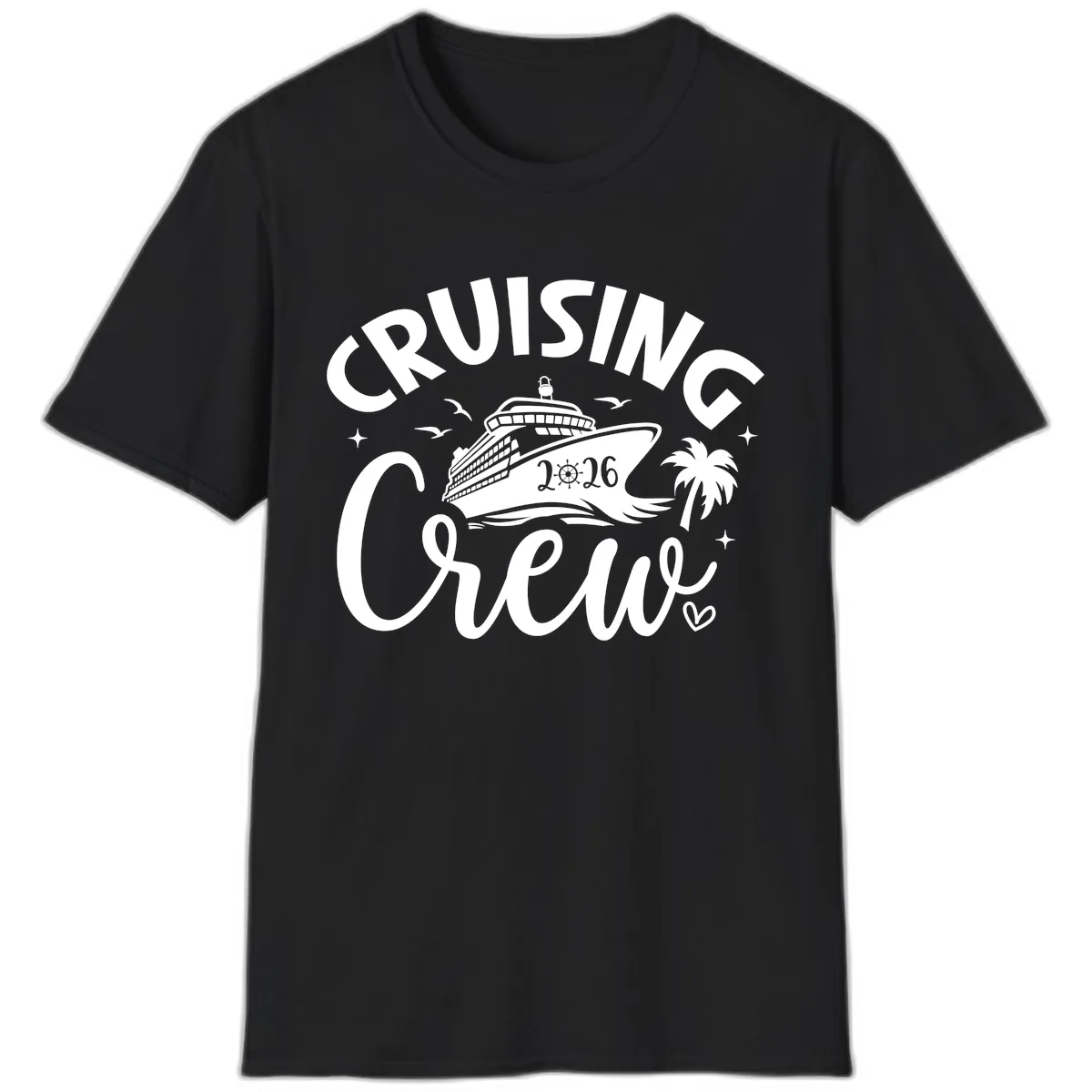 Cruising Crew 2026 Family Cruise Vacation T-Shirt in Black