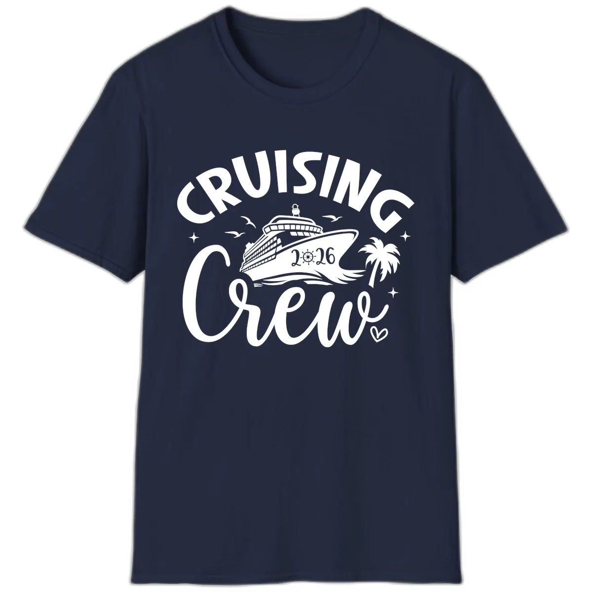Cruising Crew 2026 Family Cruise Vacation T-Shirt in Navy